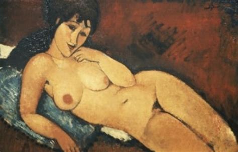 Nude On A Blue Cushion 1917 Amedeo Modigliani 1884 1920 Italian