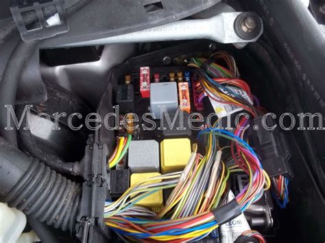 Open side trim panel of driver side on dash there is a small fuse block in it, the fuse diagram folded and fixed in the tat fuse box. DIAGRAM Mercedes Benz C240 2003 Fuse Diagram FULL ...