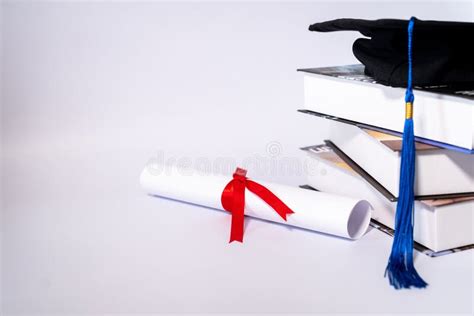 Stock Photo Of A Graduation Cap Mortar Board And Diploma Certificate