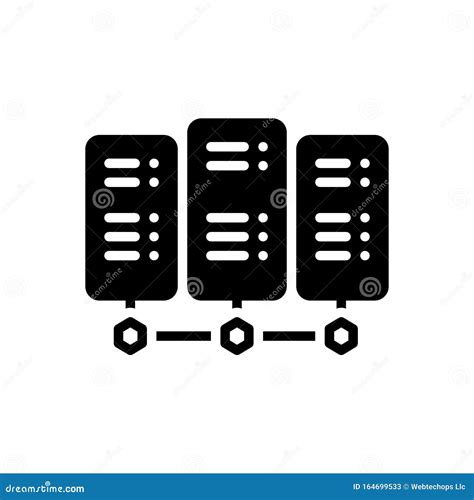 Black Solid Icon For Server Backup And Rackmount Stock Vector