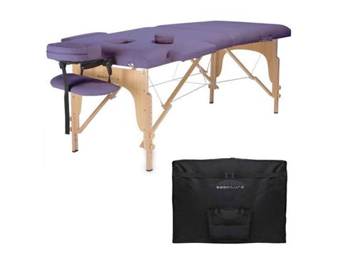 saloniture professional portable folding massage table with carrying case lavender