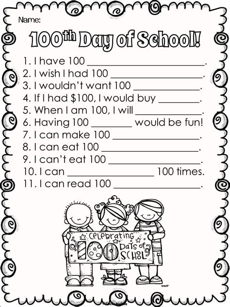 Perfect For 100th Day Of School Centers Or Worksheet Packets 100