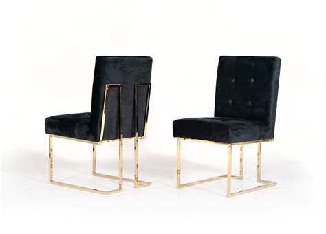 A versatile design that works with any table style, unupholstered dining chairs come in a variety of materials and are super. Modrest Legend Modern Black & Gold Dining Chair (Set of 2)