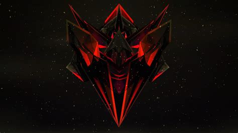Wallpaper Black Dark Abstract 3d Space Red Symmetry Orange