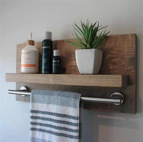 Simply Modern Rustic Bathroom Shelf With An 18 Brushed Etsy