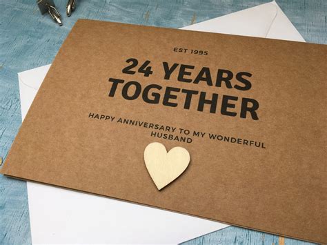 Personalised Custom 24th Anniversary Card 24 Years Together Etsy Uk