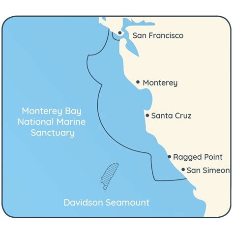 Monterey Bay National Marine Sanctuary Map Visit San Simeon