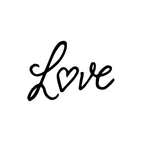 Love In Cursive Black And White Love Clipart Love Quote Valentines