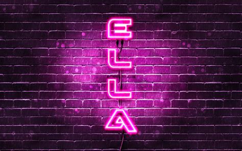 Download Wallpapers 4k Ella Vertical Text Ella Name Wallpapers With