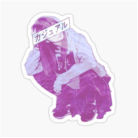 Comfortable Sad Japanese Anime Aesthetic Sticker For Sale By