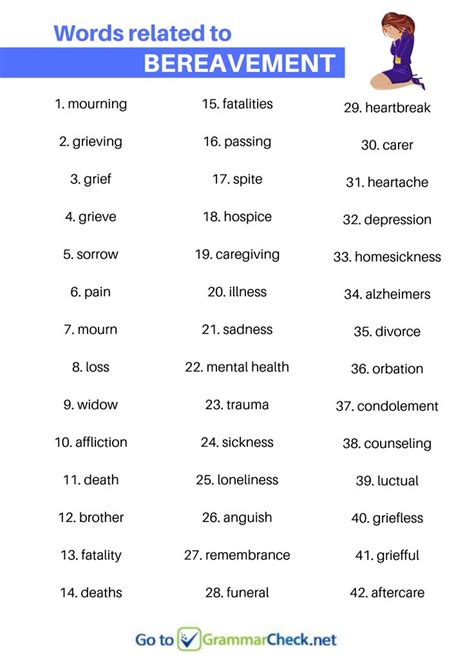 Words Related To Bereavement Good Vocabulary Words English