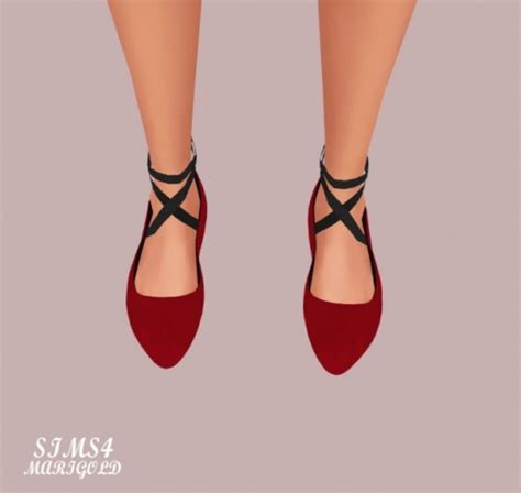 Basic Flat Shoes With X Strap High V At Marigold Sims 4 Updates