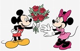 Minnie Mickey Roses2 - Mickey Mouse With A Rose Transparent PNG ...