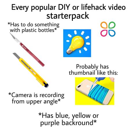 Every popular DIY or lifehack video starterpack : starterpacks