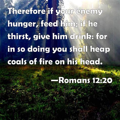 Romans 1220 Therefore If Your Enemy Hunger Feed Him If He Thirst