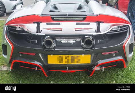Exhaust Pipes At The Rear Of A Mclaren Supercar At The Manor Classic