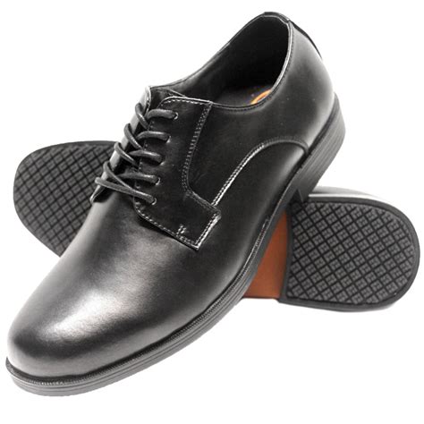 Genuine Grip 9540 Mens Size 13 Wide Width Black Oxford Non Slip Dress Shoe