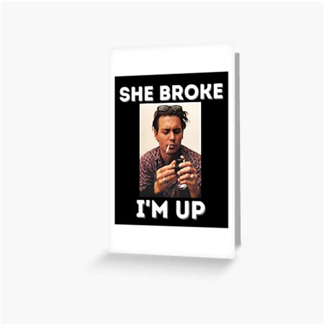 She Broke Im Up Amber Heard Johnny Depp Justice Greeting Card By