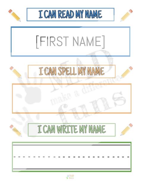 Learn To Read Spell And Write Name Printable Activity Etsy Learn To