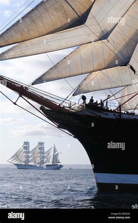 Four Masted Sail Training Barque Sedov At The Start Of The Falmouth To