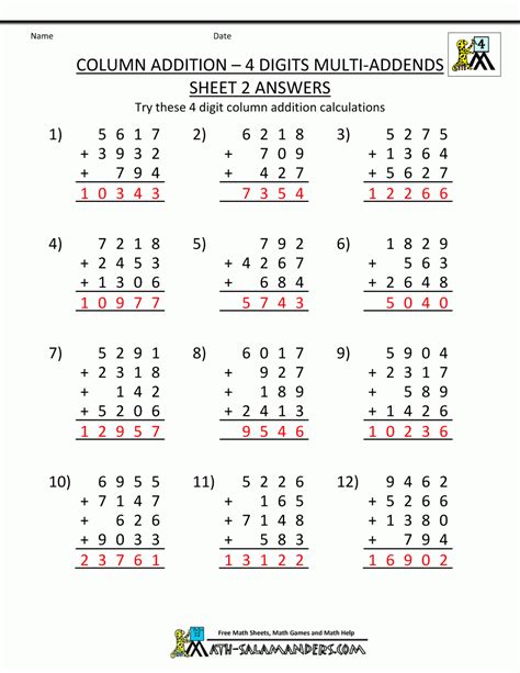 Homeschool Math Worksheets — Db
