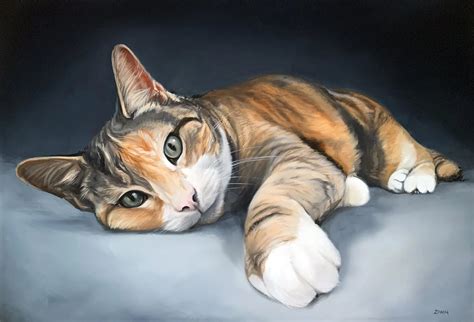 Custom Cat Portraits Oil On Canvas Cat Paintings By Zann