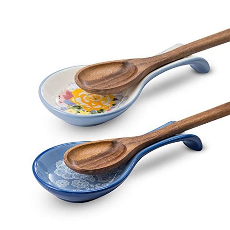 Spoon Rests Ceramic Make By Kook Set Of 2 Decal Pricepulse