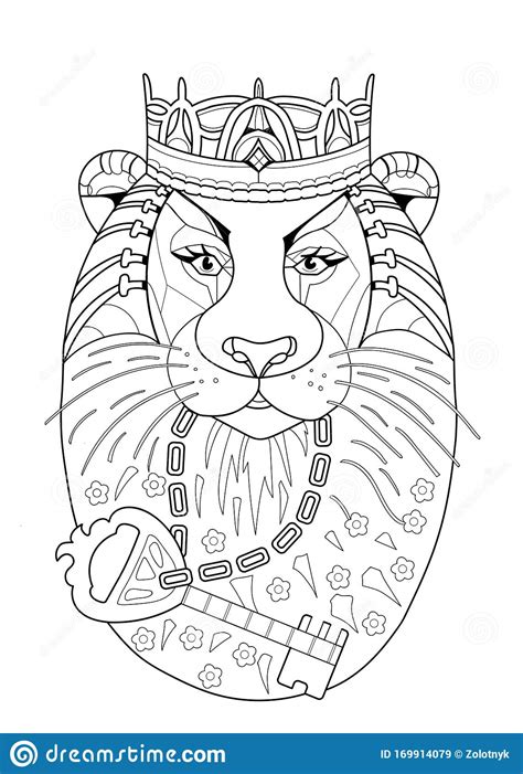 Fantasy Lion Printable Adult Coloring Page From Favoreads Etsy Pin On