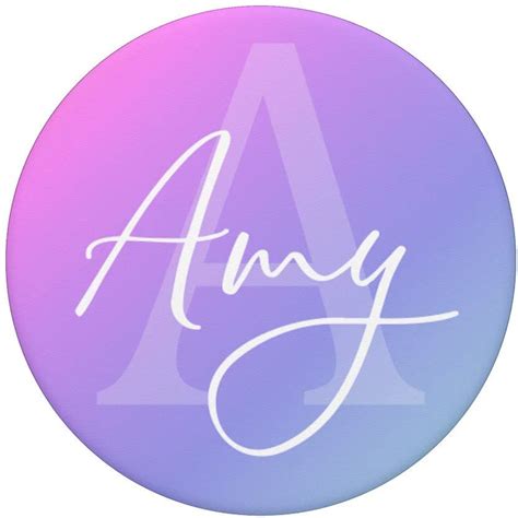 Amy First Name With Monogram Letter A Cute Ombre Pink
