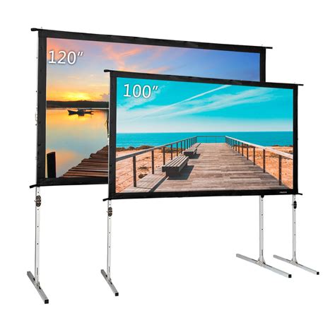 100 Inch Portable Projector Screen Wadjustment Stand 169 Hd Anti Crease Projector Movies