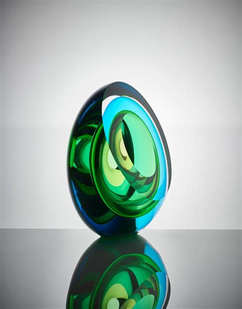 Echoes Of Light Abstract Glass Sculpture Centerpiece By Tim Rawlinson