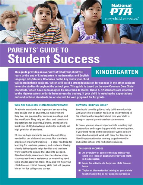 Student Success Parents Guide To Kindergarten