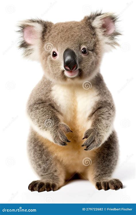 A Koala Bear Standing On Its Hind Legs Generative Ai Image Stock