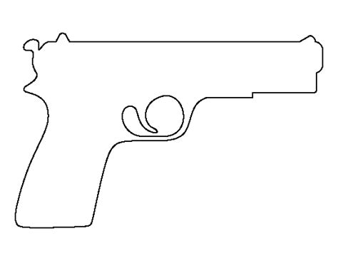 Gun Outline Stencil