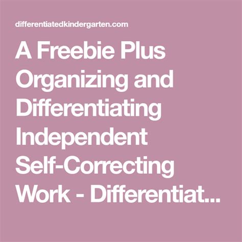 A Freebie Plus Organizing And Differentiating Independent Self