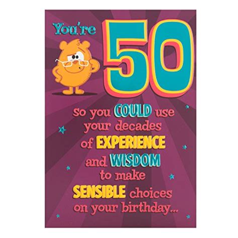 50 things to do card. Funny 50th Birthday Cards: Amazon.co.uk