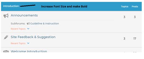 Change Main Forum Titles Font Size And Make Bold How To And