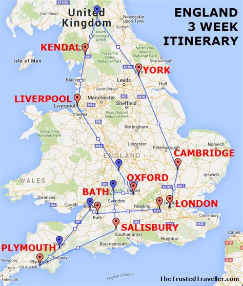 Map Of Our England 3 Week Itinerary See The Best Of England The
