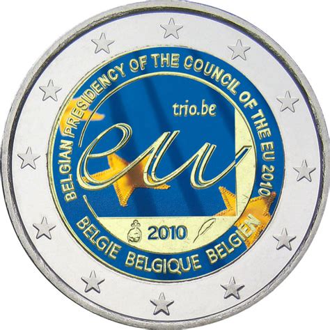 Colored Belgium 2 Euro 2010 Belgian Presidency Of The Council Of The