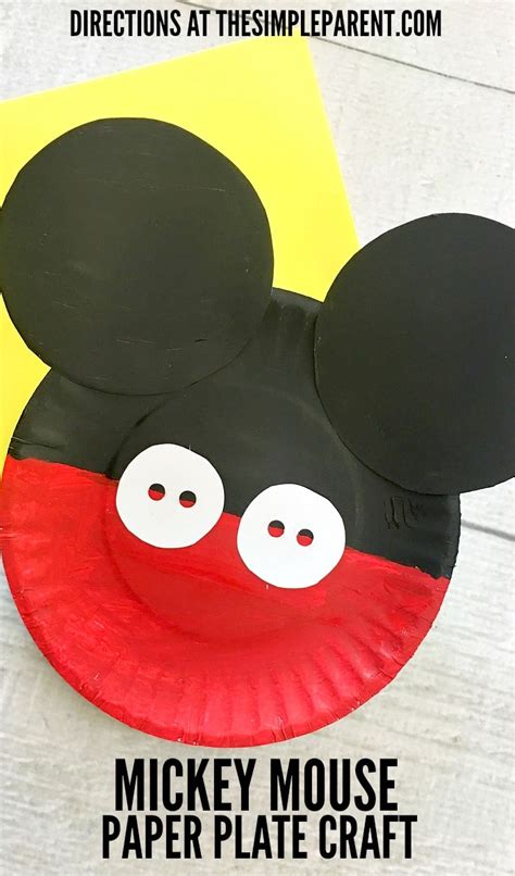 Mickey Mouse Paper Plate Craft Is Great For Your Favorite Disney Fan