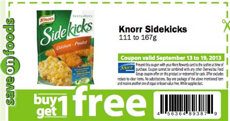 More Rewards Members Coupons: Buy One Package Knorr SideKicks, Get One ...