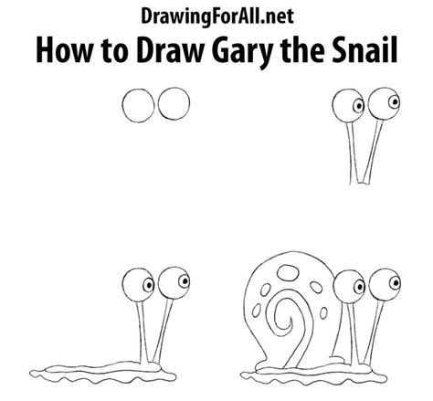 How To Draw Gary The Snail From Spongebob Spongebob Drawings Cartoon