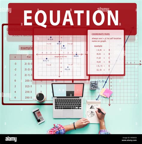 Ecuación Matemática El Concepto Gráfico De Cálculo Fotografía De Stock