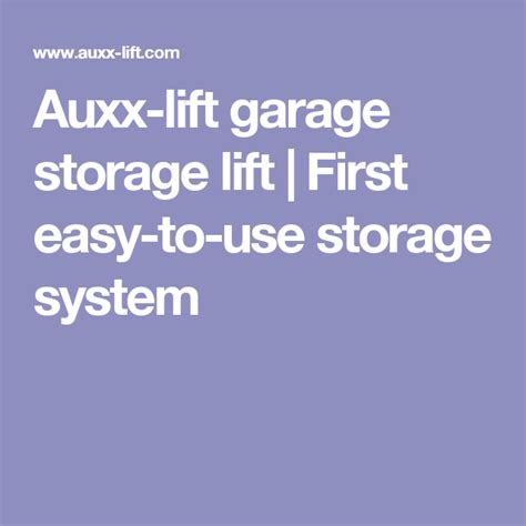 Auxx Lift Garage Storage Lift First Easy To Use Storage System Circle