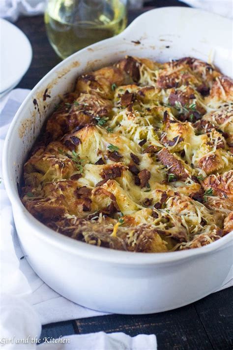 Cheesy Bacon Bread Pudding Girl And The Kitchen