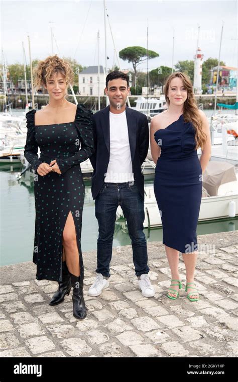 manon azem bellamine abdelmalek and allison chassagne attend the boomer photocall during the