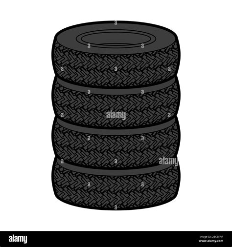 Stack Of Car Tires Isolated Vector Illustration Stock Vector Image