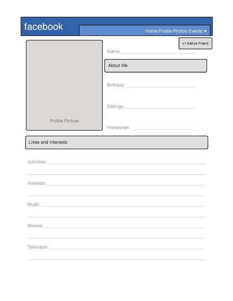 All About Me Facebook Template For Students Img Abana