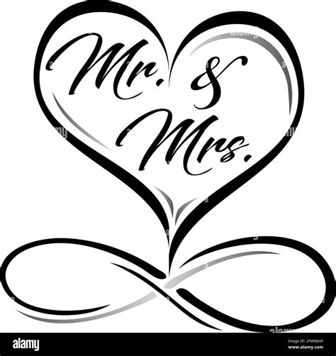 Mr Und Mrs Wedding Logo Mit Infinity Symbol Stockfotografie Alamy
