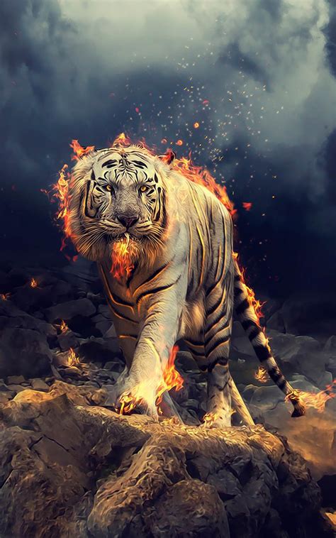 Download free fire wallpapers battleground to interpret your device's home. Download White Tiger Fire CGI Free Pure 4K Ultra HD Mobile ...